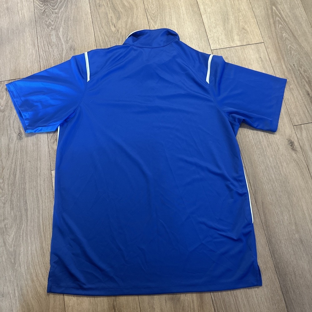 NIKE Dri-Fit Men's Large Royal Blue Short Sleeve Athletic Fit Polo Shirt Coach - Picture 6 of 9